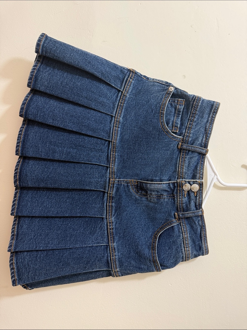 wild fable Dark Blue Pleated Denim Skirt